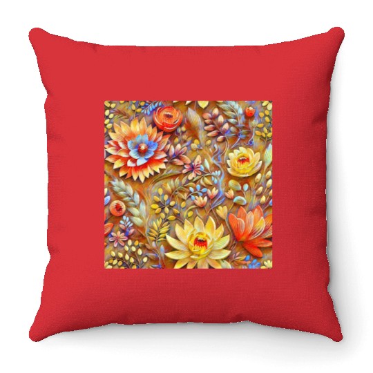 Impressionist Blossoms Tapestry Throw Pillows