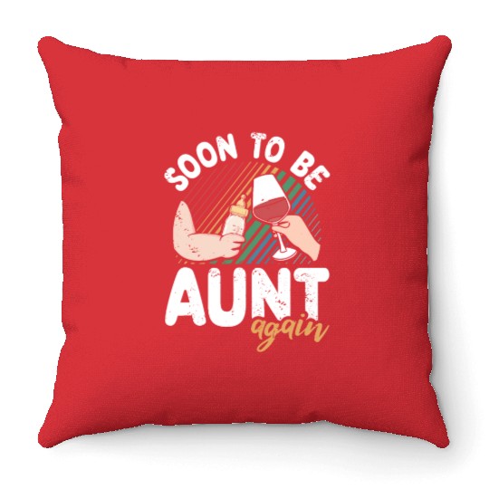 Soon To Be Aunt Again Baby Feeding Bottle Throw Pillows