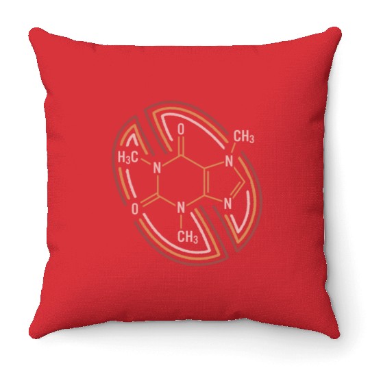 Chemistry Throw Pillows, Caffeine Molecule Chemical I