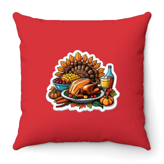 Grateful Gatherings| Embracing the Spirit of Famil Throw Pillows