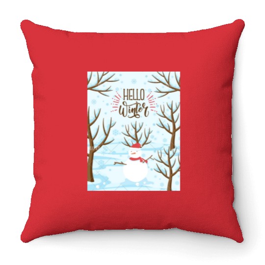 Hello Winter Wonderland Throw Pillows