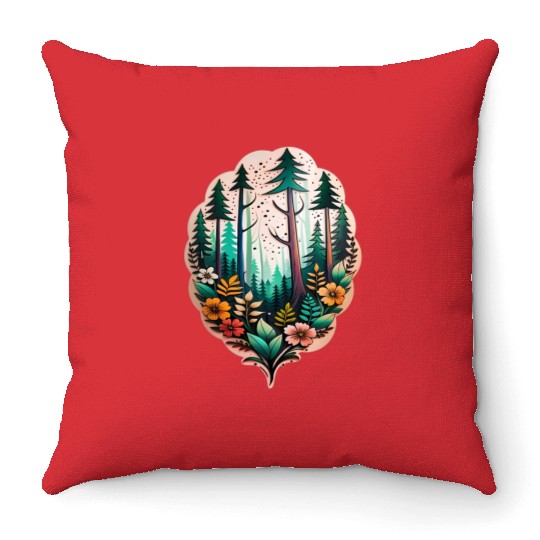 nature on skin Throw Pillows