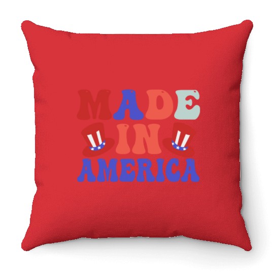 made in america Throw Pillows
