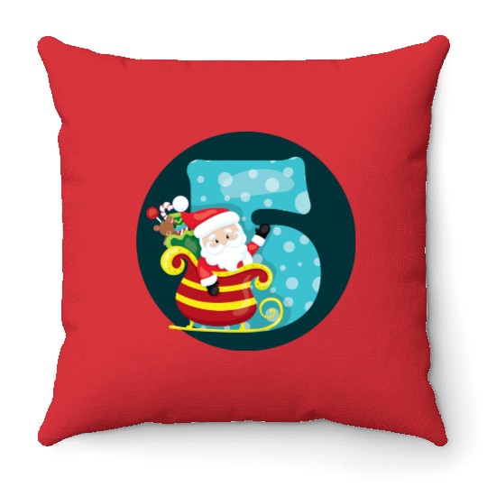 5th Christmas Winter Birthday - NR Five Throw Pillows