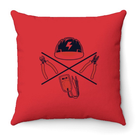 Wiremen Powerline Technician Lineworker Worker Throw Pillows