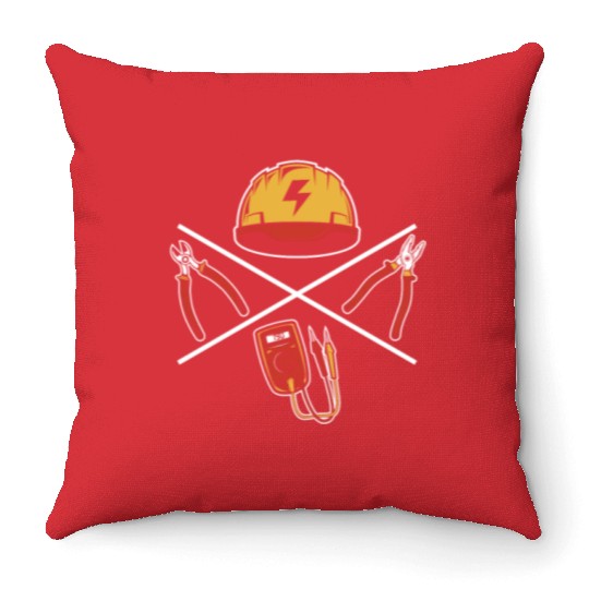 Wiremen Powerline Technician Lineworker Worker Throw Pillows
