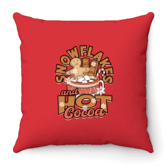 Snowflakes and Hot Cocoa - Snow Throw Pillows