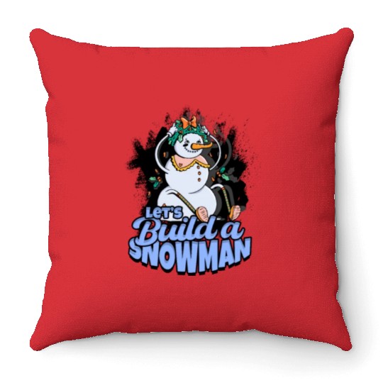 Let's Build a Snowman - Snow Throw Pillows
