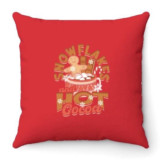 Snowflakes and Hot Cocoa - Snow Throw Pillows