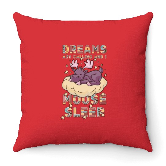 Dreams Are Calling Youth Cute Moose Throw Pillows