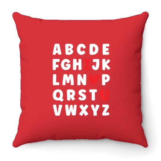 I Love You English Teacher Valentines Day Heart Throw Pillows