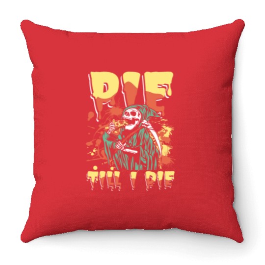Pie till i die | cupcake & cookies grim reaper Throw Pillows