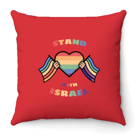LGBTQ community STANDS WITH ISRAEL Throw Pillows
