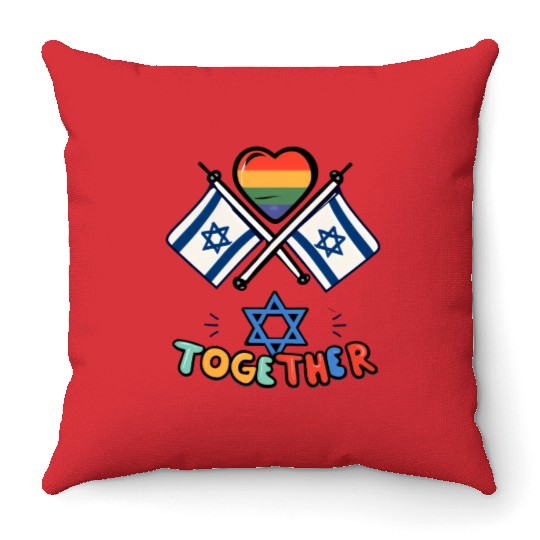 LGBTQ community STANDS WITH ISRAEL Throw Pillows