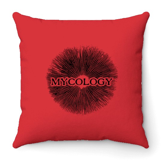 Mycology - The science of fungi (black) Throw Pillows