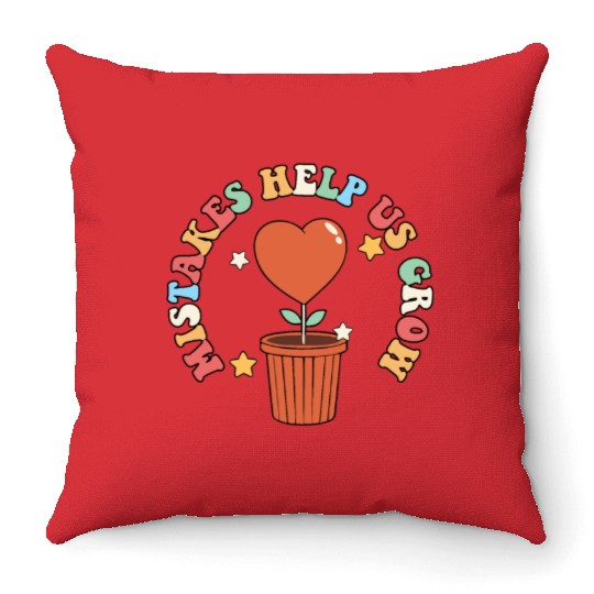 Back To School Mistakes Help Us Grow Student Throw Pillows