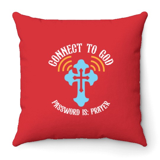 Connect to God I Love Jesus Believer Scripture Throw Pillows