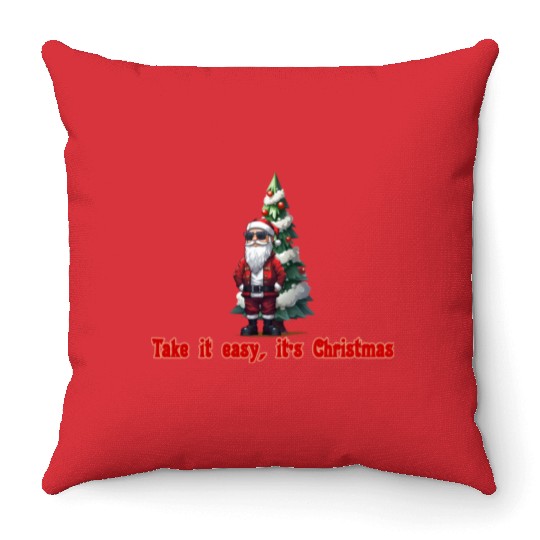 Relaxed Santa Claus Throw Pillows