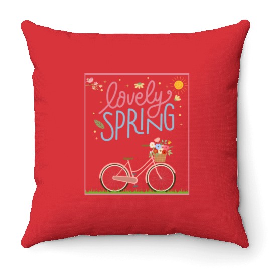 It's Spring, Spring, Easter, Flower, Hello Spring Throw Pillows