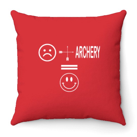 Sad + Archery = Happy archer quote Throw Pillows