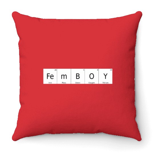 Periodic Table Chemical Element Femboy Bigender Si Throw Pillows