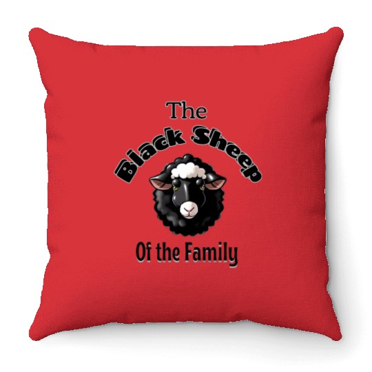 The Black Sheep of the Family Throw Pillows