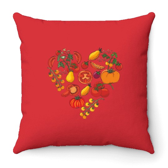 Vegetable Gardener Gardening Tomato Throw Pillows
