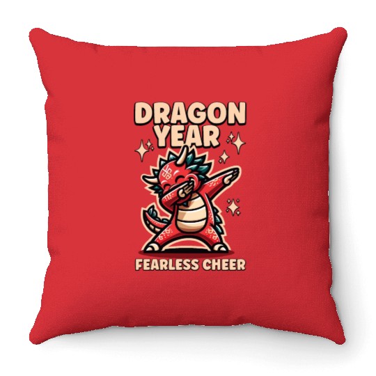 Dragon Kids Year of the Dragon Dabbing Throw Pillows
