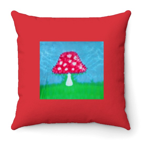 Amanita mushroom Throw Pillows