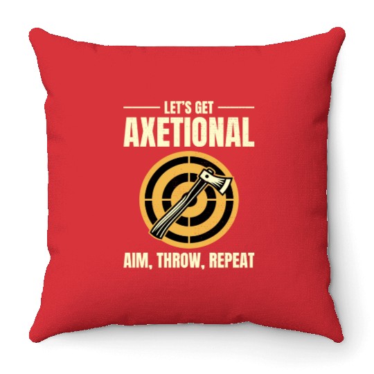 Axetional Axe Throwing Bullseye Aim Throw Repeat Throw Pillows