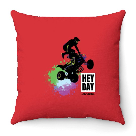 ATV/Quad " Airborne" style logo. By "Hey Day" Throw Pillows