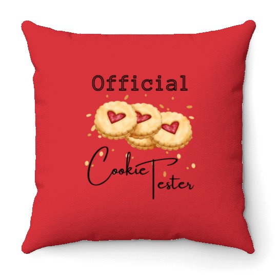 Official Cookie Tester For Christmas Throw Pillows
