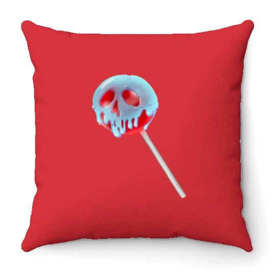 Poison Apple Halloween Candy Lollipop Throw Pillows