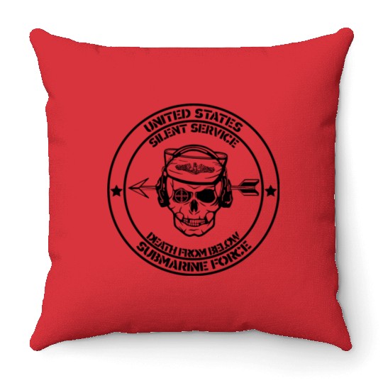 Us Submarine Force Death From Below Silent Service Throw Pillows
