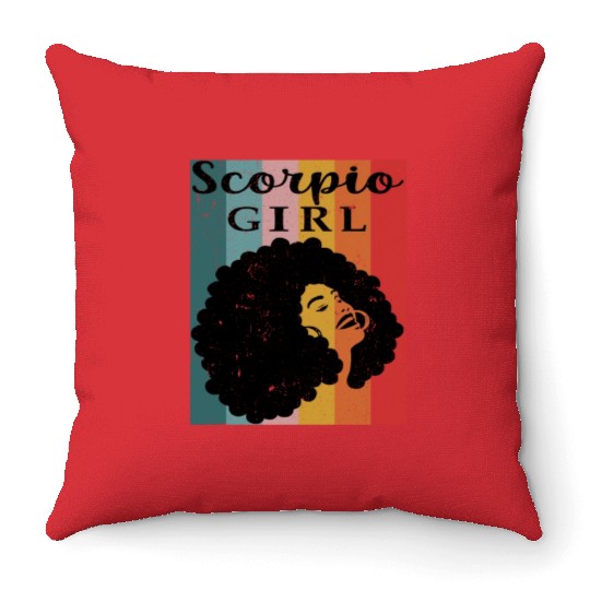 scorpio girl Zodiac Sign Astrology Horoscope Star Throw Pillows