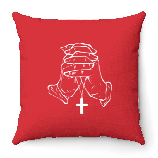 Hands Folded Pastor, Religious Leader Gift Throw Pillows