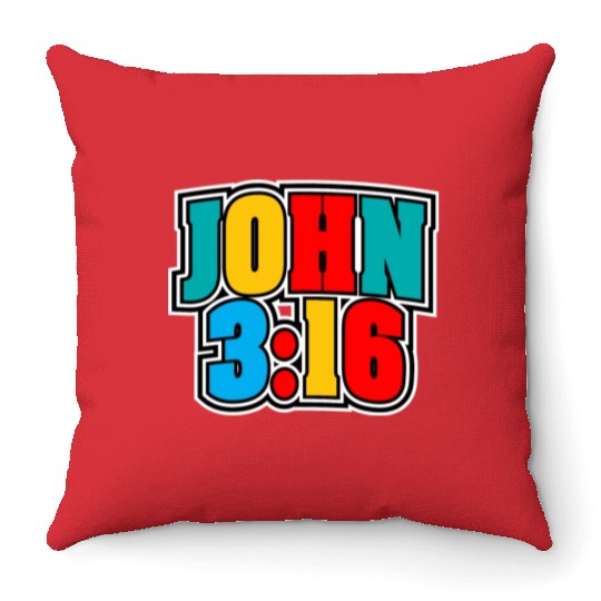 John 3:16 Love Jesus Bible Text Christian Throw Pillows