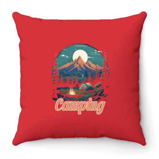 Forest nature trekking adventure Throw Pillows