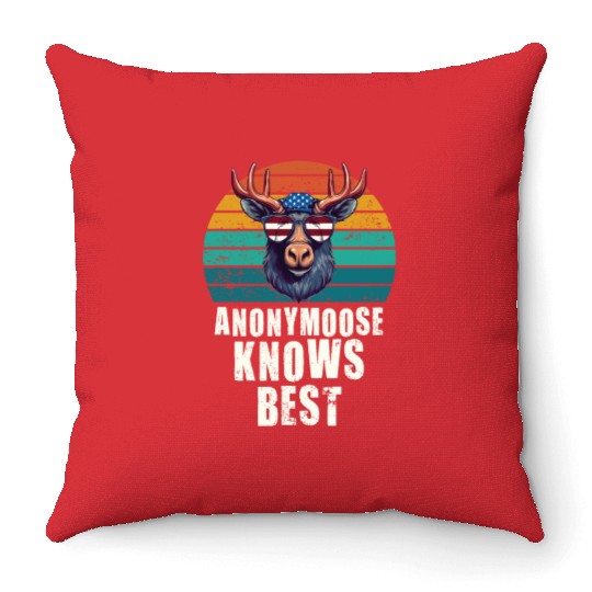 Anonymoose Knows Best Cool Moose Throw Pillows
