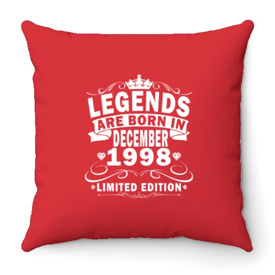December 1998 Anniversary December 1998 December Throw Pillows