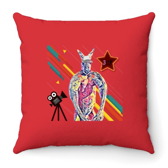 Kangaroo Super Star Throw Pillows