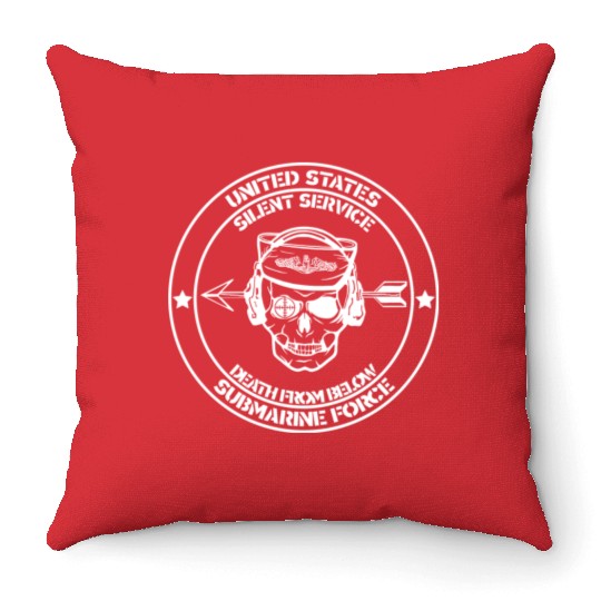 Us Submarine Force Death From Below Silent Service Throw Pillows