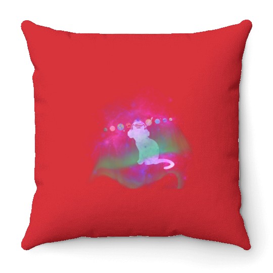 Music Space Cat Throw Pillows