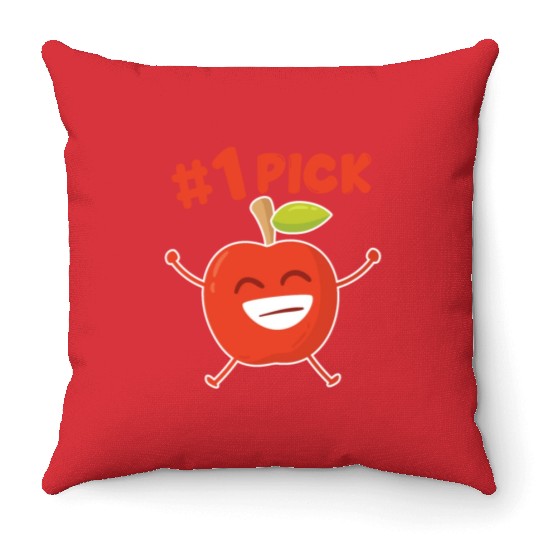 Apple Number 1 Pick Apple Orchard Apple Picking Throw Pillows