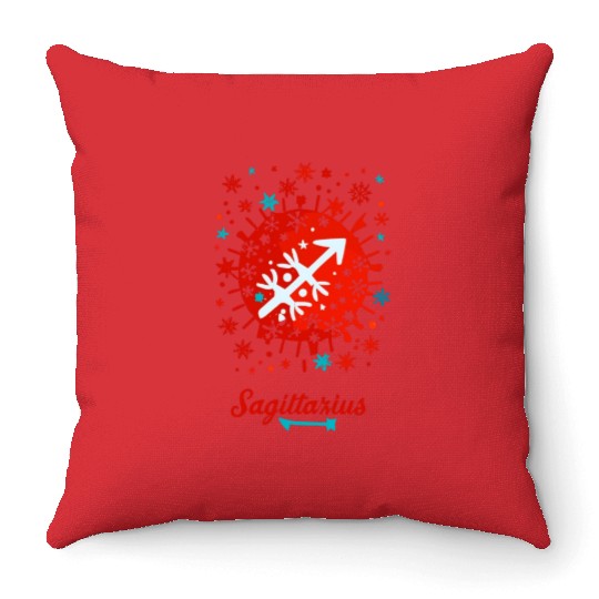 Sagittarius in the Winter Wonderland Throw Pillows