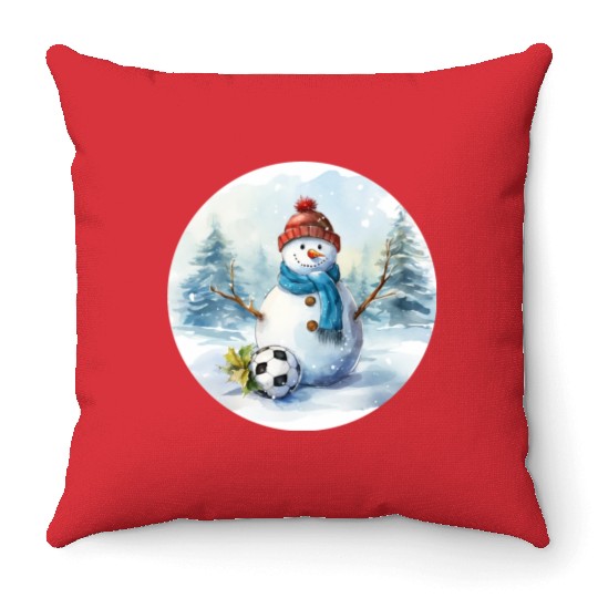 Vintage Charm: Watercolor Snowman Collection Throw Pillows