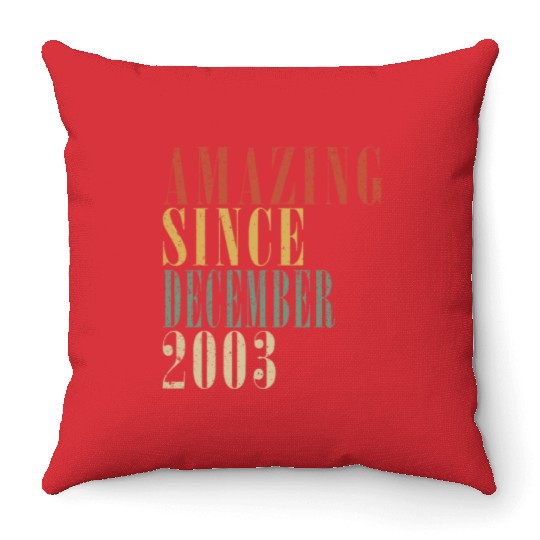 December 2003 Anniversary December 2003 December Throw Pillows