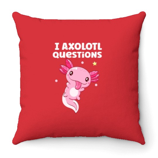 I Axolotl Questions Axolotl funny Axolotl Retro Throw Pillows