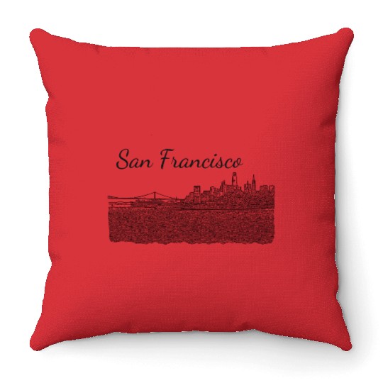 San Francisco - city panorama Throw Pillows