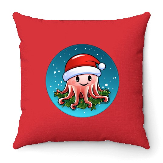 Jellyfish Christmas Throw Pillows
